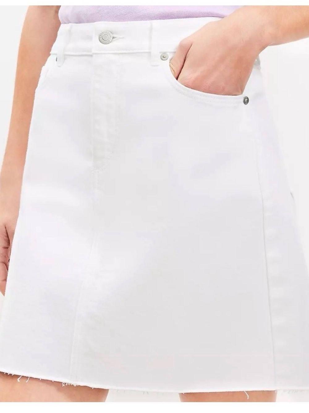 Loft Raw Hem Denim Skirt